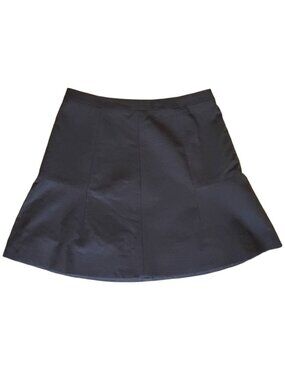 J Crew Flare Skater Mini Skirt 4 Black Poplin Lined